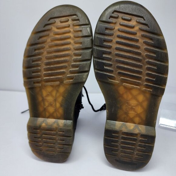 Dr. Martens Youth Size 3 1460J Black Leather Boots Combat Lace Up Side Zip - Picture 12 of 14